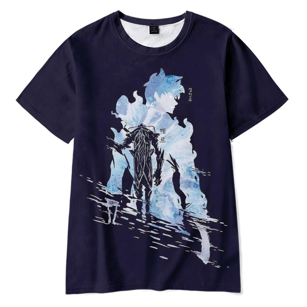 Solo Leveling Anime Women Men's T-shirts Graphic Shirt Cartoon Printed O-Neck Oversized Short Sleeves Fashion Mens Clothing Streetwear