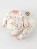 High-Waisted Baby Winter Clothing Set - Padded Two-Piece Cotton Underwear for Autumn/Winter