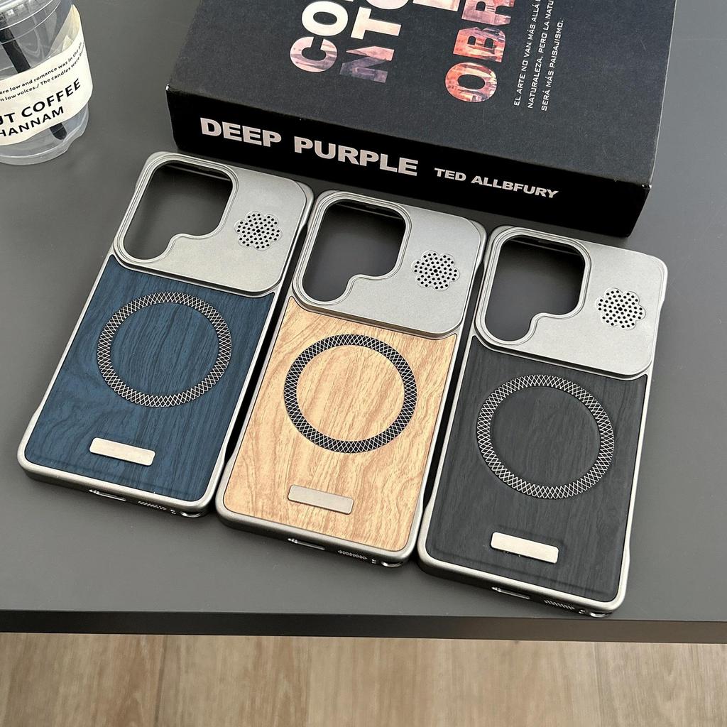 Samsung Galaxy 23 Ultra Wood Grain Magnetic Hard Shell Case