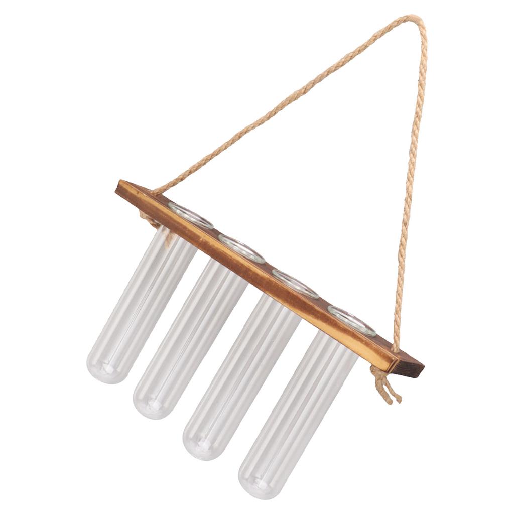 1 Våning 4 Hål Växtförökningsstation Vägghängande Växtterrarium Med Träställ Mini Test