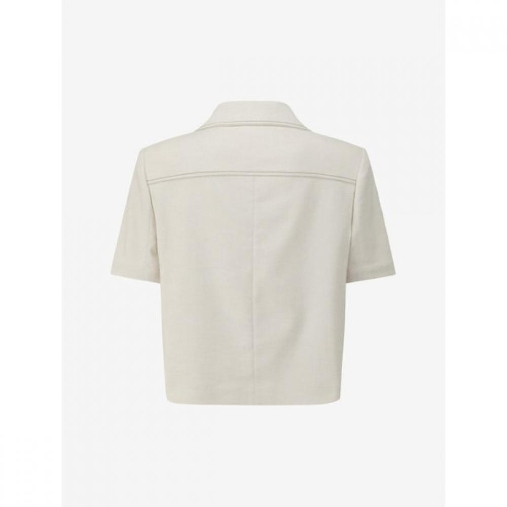 Cc Collect Half Sleeve Color Stitched Crop Jacket C262msf135
