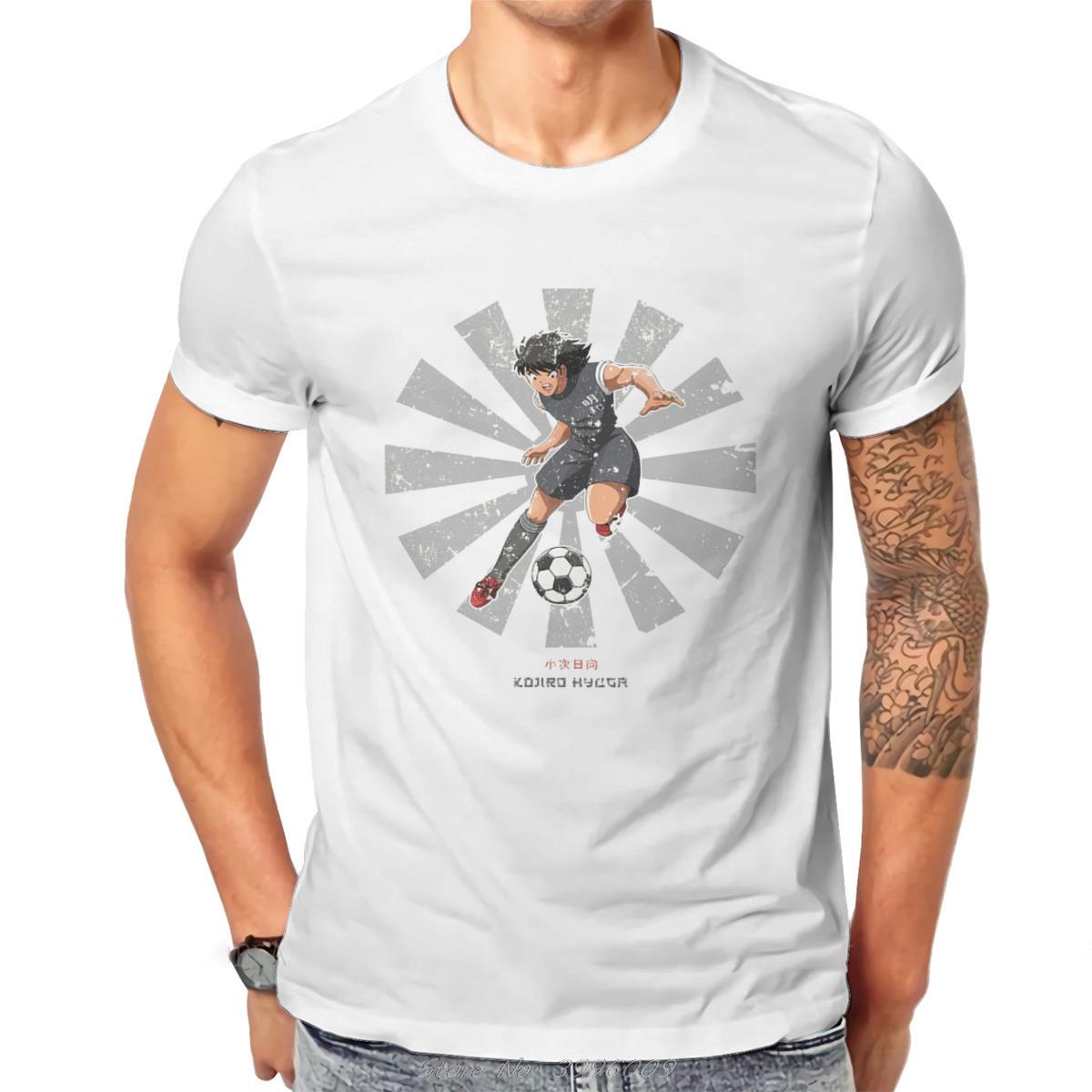 Футболка Captain Tsubasa Football Anime Kojiro Hyuga с изображением модной мужской одежды Harajuku, топы, большой размер, хлопковая футболка с круглым вырезом S