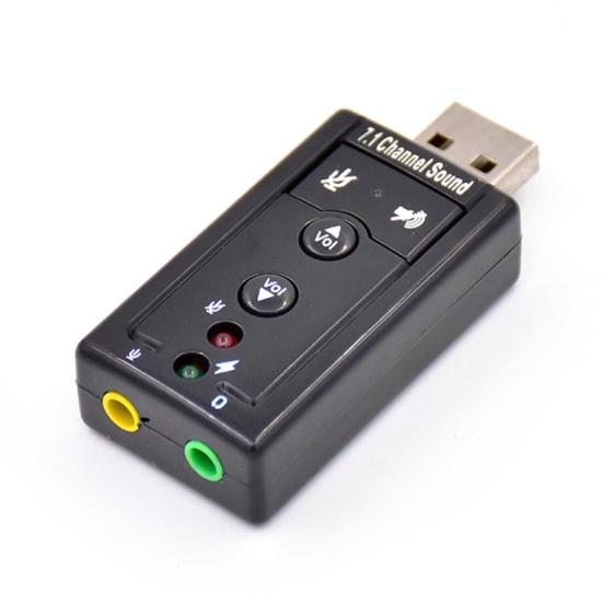 

USB зовнішня 7.1-канальна звукова карта 3,5 мм гніздо мікрофон аудіоадаптер для ПК
