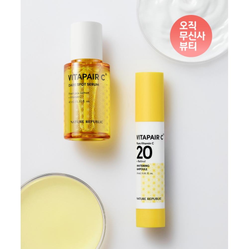 Nature RepubliC Vitapair C Blemish Serum+pure Vitamin C 20 Whitening Ampoule  45ml+24ml NONE