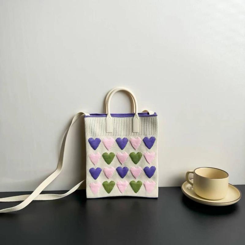 New Large-capacity Knitted Bag, High-end, Mobile Phone Bag, Niche Shoulder Messenger Bag, Cartoon Fashion Handbag.