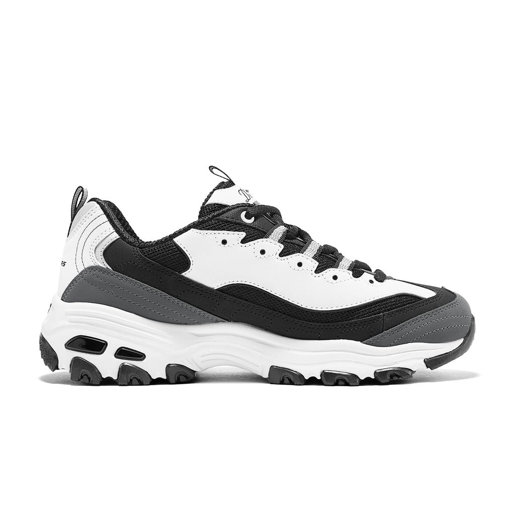 Skechers DLites 1.0 Comfortable Fashion Durable Low-Top Dad Shoes Women Sneaker Black White 150555-BKW