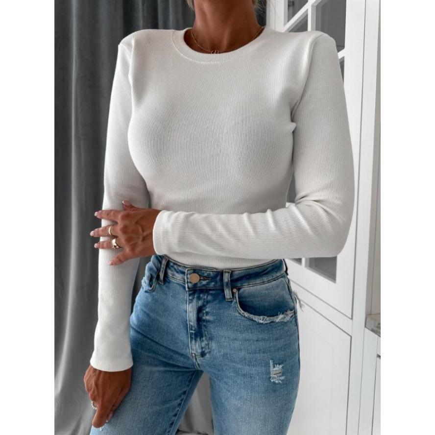 YYFS Moda dame ocazional primăvară toamnă imprimeu culoare uni cu mânecă lungă cu decolteu O bluze și cămăși