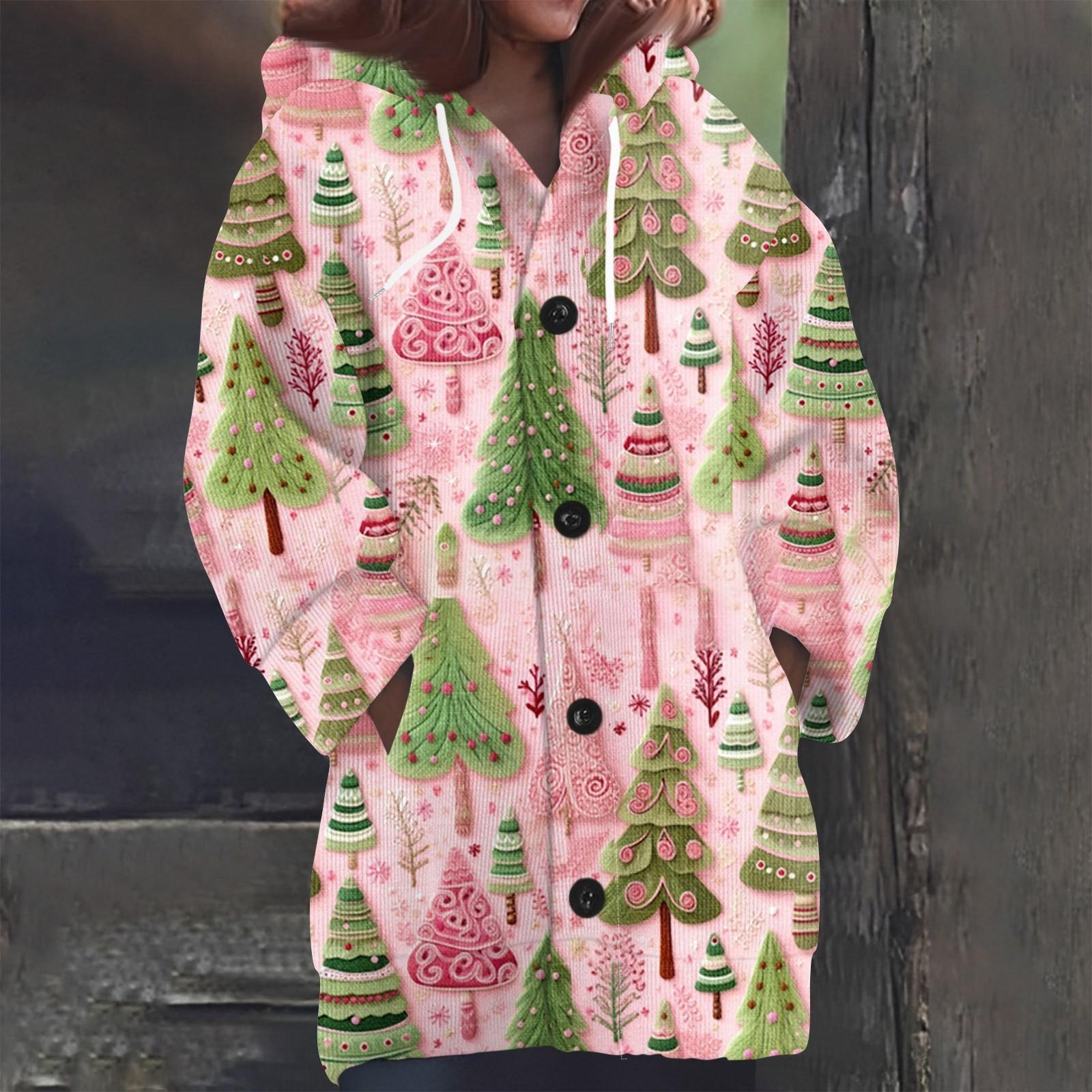 

Женская мода повседневная шерстяная вязка с капюшоном и пуговицами с длинным рукавом XL