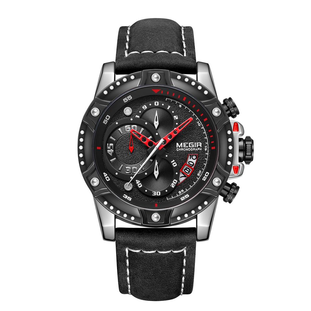 Megir Mens Watches Top Brand Luxury Wrist Watch Man Fashion Waterproof Chronograph Sports Watches Quartz Wristwatch Reloj Hombre