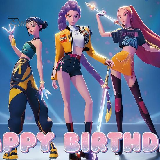 Thick Balloons K-POP Witch Squad Birthday Party Decor Kit Themed Banner And Balloon Decoration Signsfor Music Dance Theme Celebration Fan Meetings