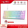 RGB Backlit 61-Key Mechanical Gaming Keyboard with Hot-swappable Red Switches and Full-key Anti-ghosting, Perfect for Office and Gaming.