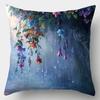 Enchanted Rainforest Floral Pillowcase: Lush Waterfall & Flower Pattern Cushion Cover for Magical Sofa Bedroom Home Decor