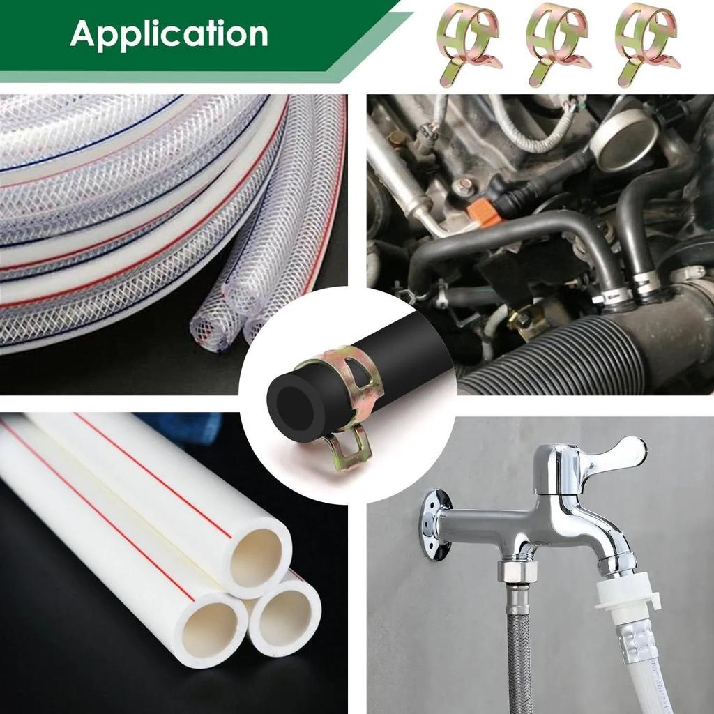 115 STÜCKE Box 15 Größen 6-22mm/Feder-Schlauchschelle Wasserrohr Rohrschelle Befestigungselemente