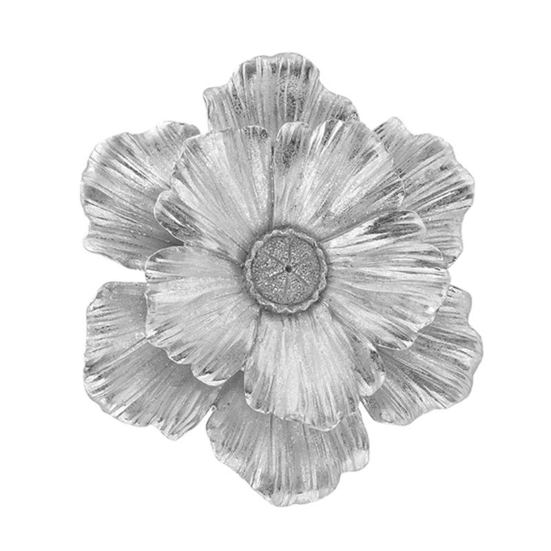 Decorative Flower Wall Art Accent Resin Layered 3D Petal Relief Floral Wall Sculpture for Hallway Entryway Living Room Decors Home
