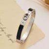 18K Gold-Plated Stainless Steel Pig Nose Bracelet with Zirconium Detailing