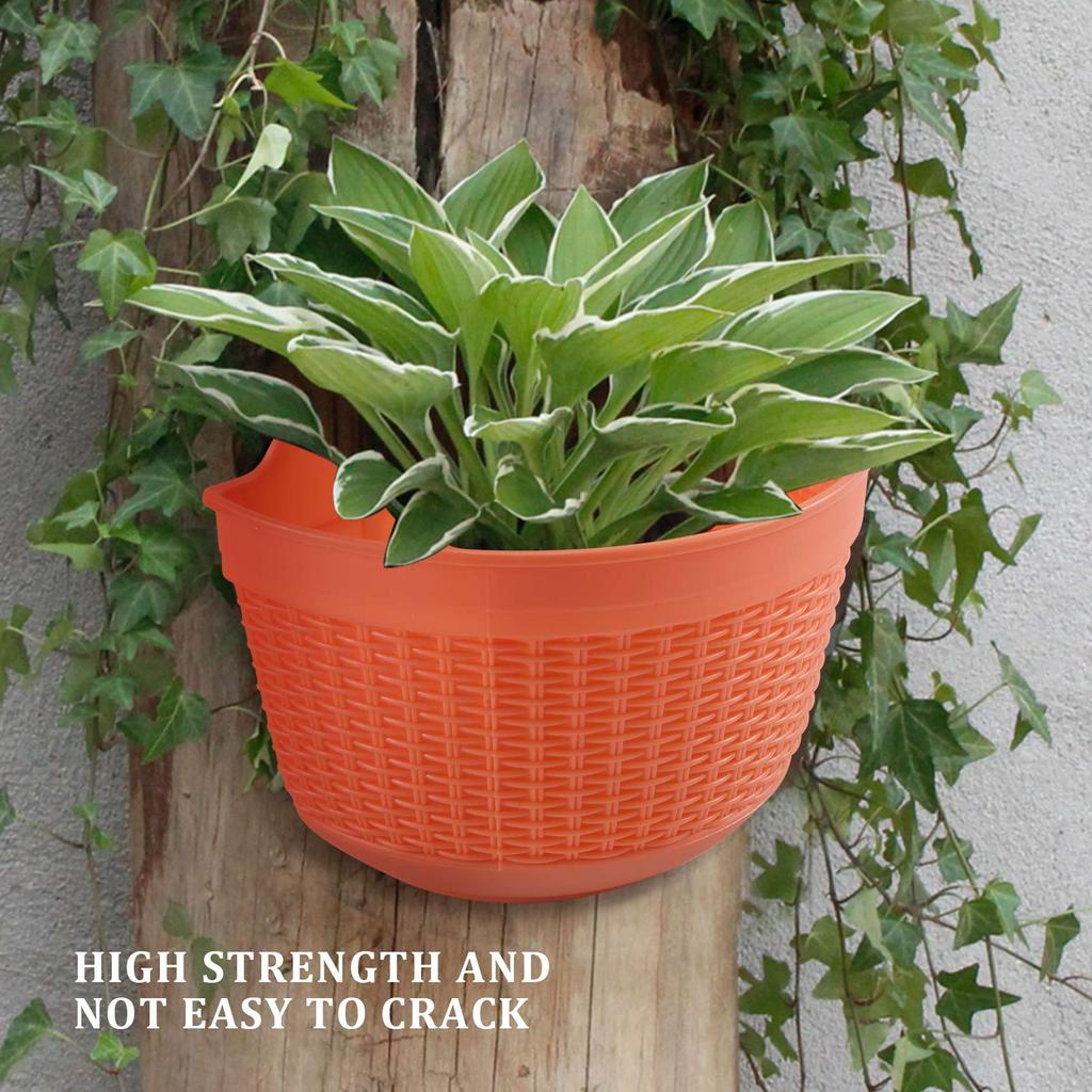 J1UL1N Flower Pots Set Of 2,Plastic Hanging Planters Outdoor For Garden Fence Patio Home Ornaments Wall Flower Holders