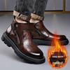 Men's Winter High-Top Chelsea Boots - Genuine Leather, Thick Sole, Plush Lining for Warmth