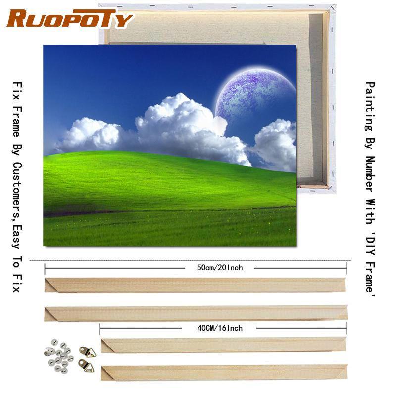 RUOPOTY Digital Natural Scenery Hand-Painted Art Gift Diy Digital Painting Set Room Decoration