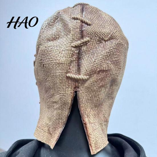 Creepy Realistic Masque Halloween Scarecrow Masque, Adults Scary Full Head Honor for Latex Cosplay Party Props Costume, Haunted House Photogenic