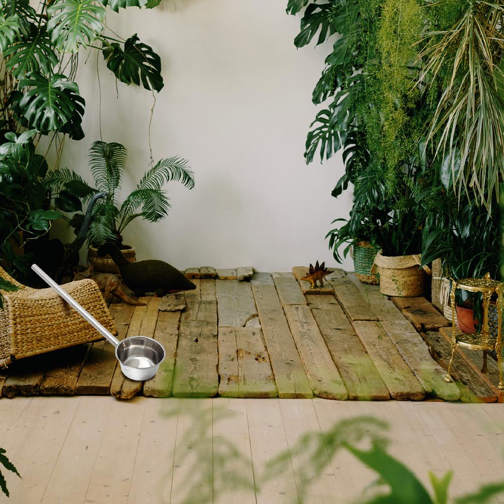 Chochla do wody z długim uchwytem, łyżka do zupy, stal nierdzewna, podlewanie kwiatów, łyżka do podlewania ogrodu z dzióbkiem do nalewania