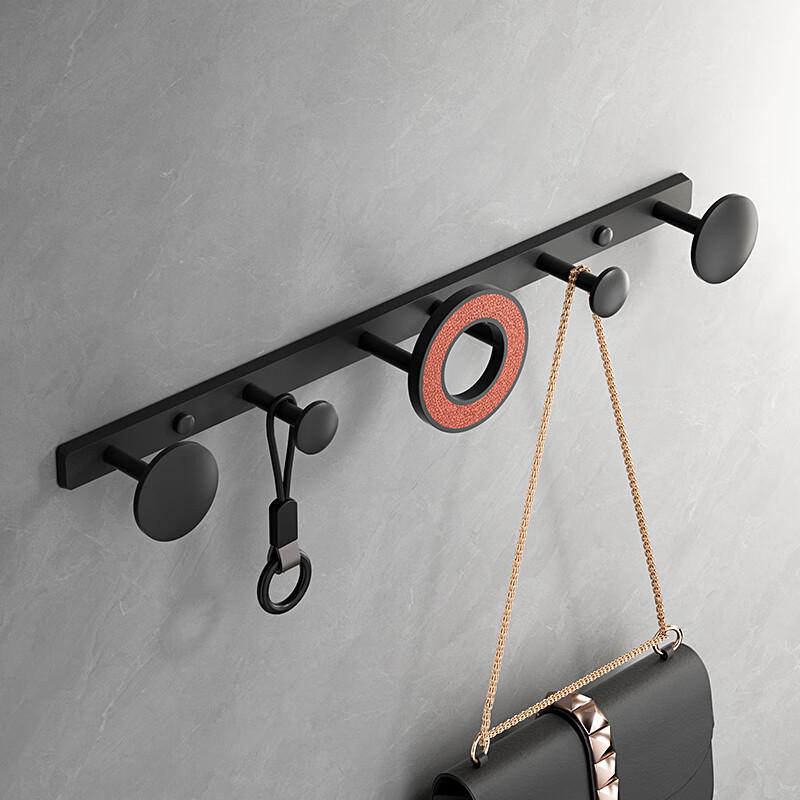 Wall-Mounted No-Punch Clothes Rack and Hooks for Bathroom, Entryway, Bedroom