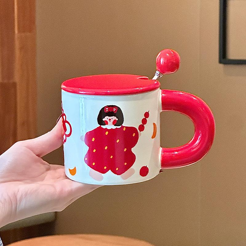 

Cute cartoon boys and girls, a pair of couples, ceramic mugs, gifts for girls, girlfriends, wedding gifts, souvenirs 301-400ml