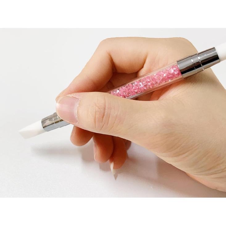 10PCS Nail Art Gel Carving Pen Acrylic Dotting Pens, Double-Ended Silicone Brushes for Design Nail Foil Carving Drawing and 3D Effect Shaping Drawing
