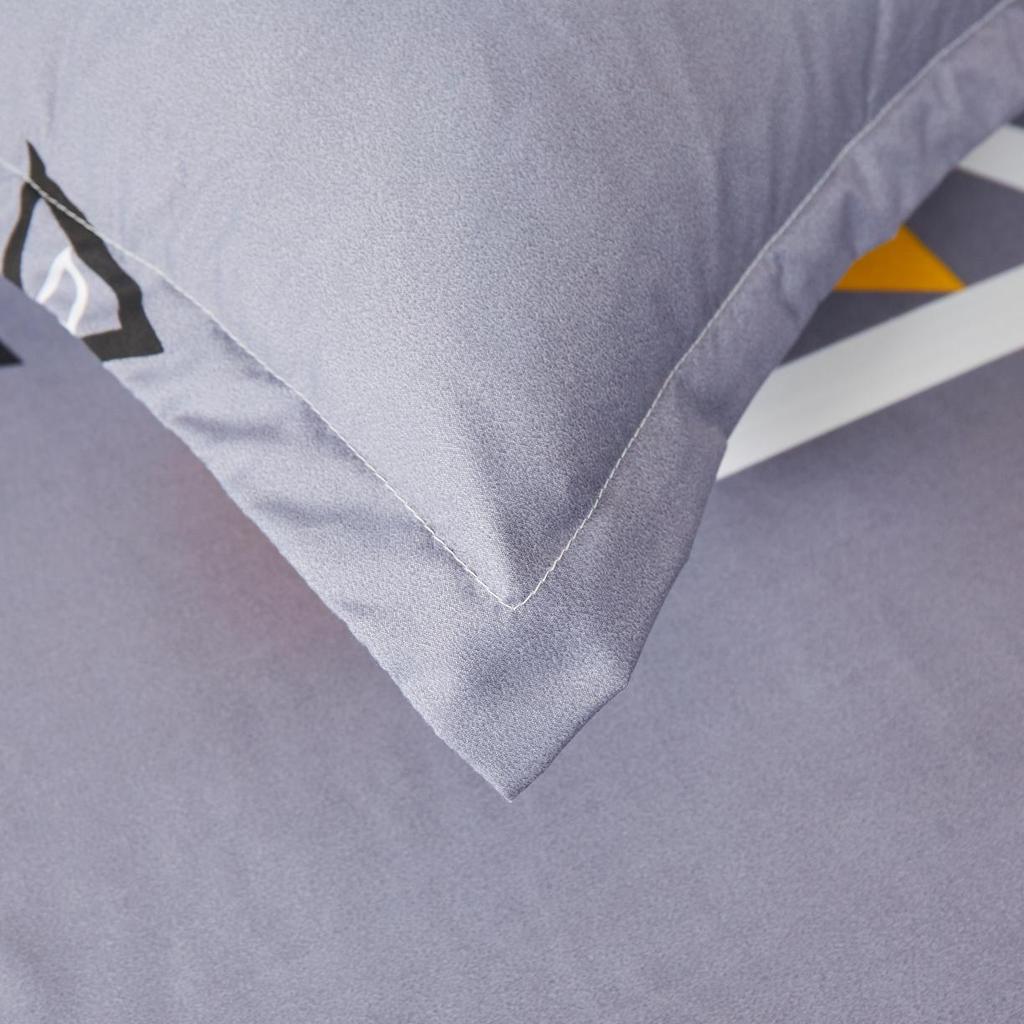 Three-piece Set Queen/King/Super King Size Bed Skirt with 2pcs Printed Bedding Pillowcase