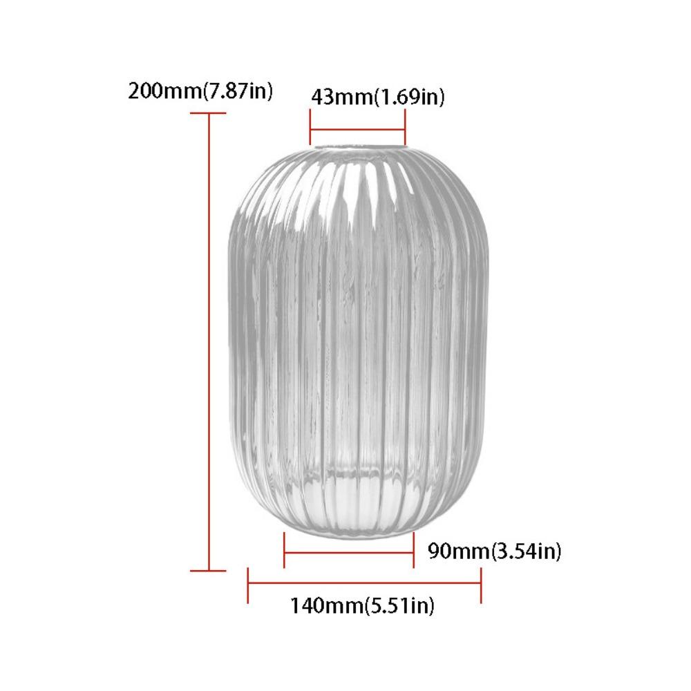Striped Glass Lamp Shade  Lantern Shaped Decorative Cover Vertical Striped  Light Fixture
