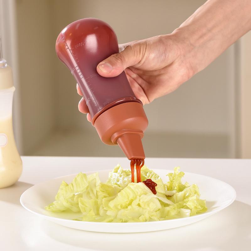 350ml 5 Hole Squeeze Condiment Bottles With Nozzles Plastic Ketchup Mustard Hot Sauces Olive Oil Bottles Kitchen Accessories
