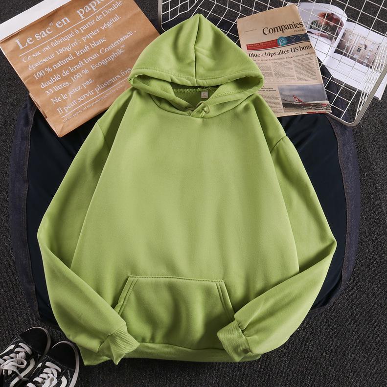 Unisex Fleece-Lined Hoodie: Thick, Loose-Fit, Long Sleeve Sweatshirt with Drawstring for Couples