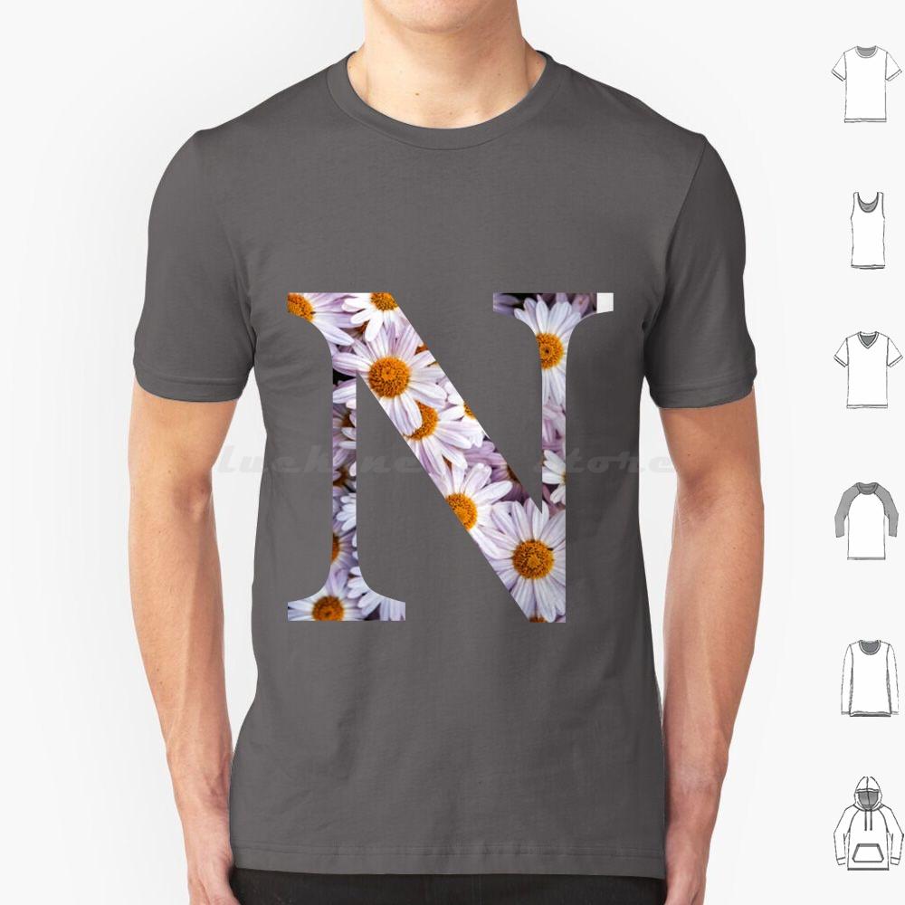 

Lettre N Flowers Light White Rose Jasmine T Shirt Cotton Men Women DIY Print N Funny Cute Meme Trendy Quote Trending Pink S