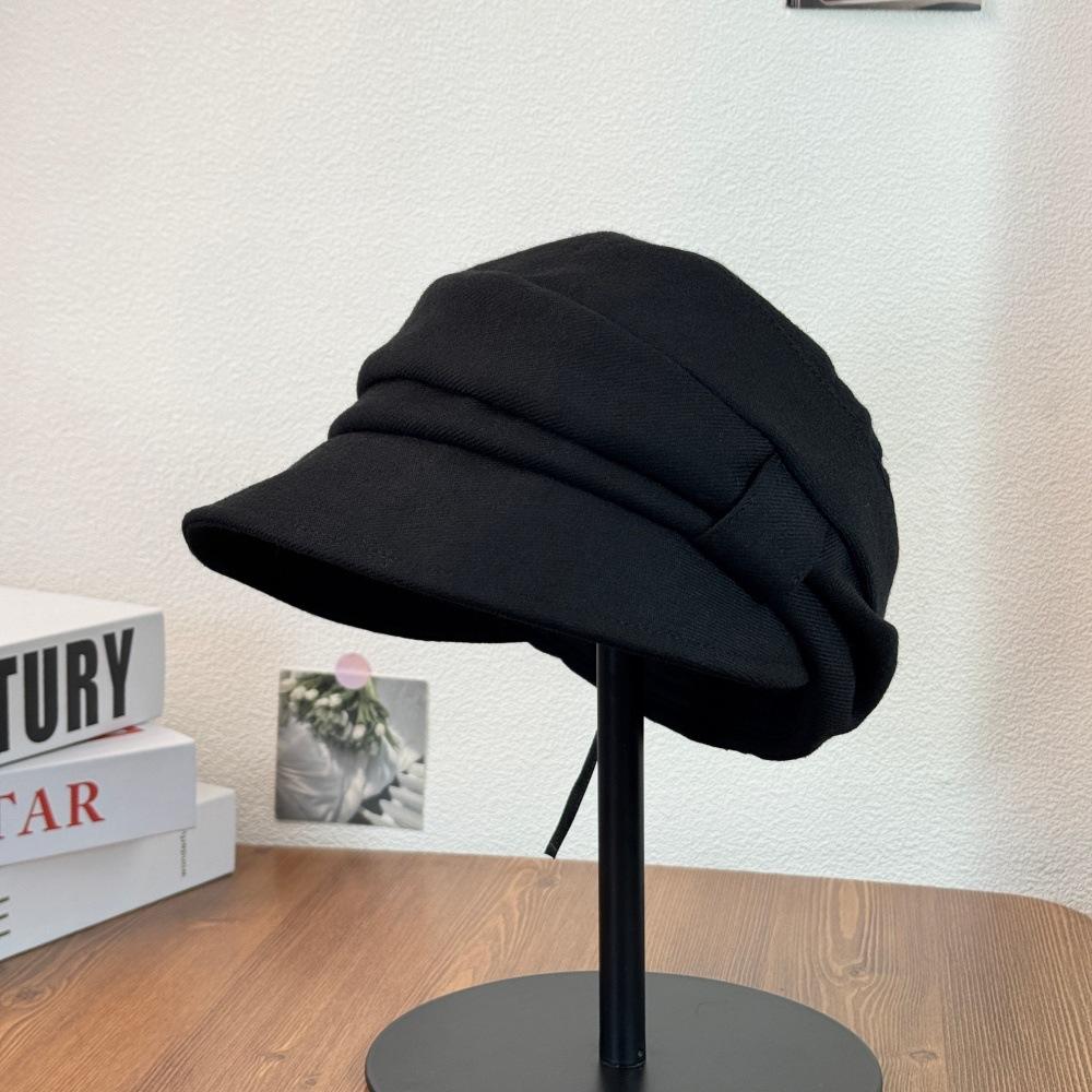 Fashion Hat pleated equestrian hat new sweet cool old money wind female Japanese summer and autumn versatile trendy hat showing face small cap