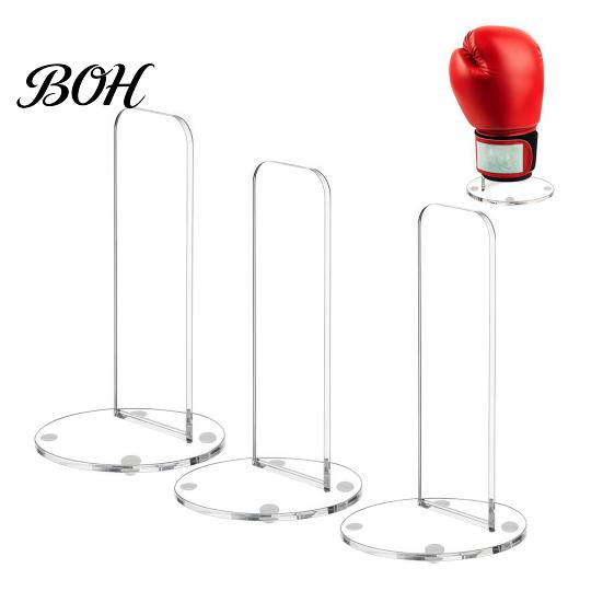 Clear Acrylic Glove Support Boxing Display Stand, Non-slip Base Holder, Countertop Rack Vertical Storage for Home Gym Training Sports Gloves
