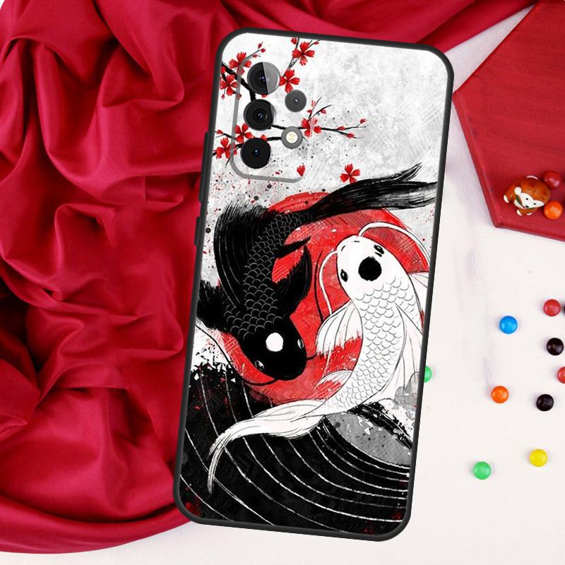 Koi Carp Fish Yin Yang For Samsung Galaxy A15 A55 A53 A33 A35 A22 A32 A52 A54 A34 A14 A56 A36 A26 A16 A05 A06 Case