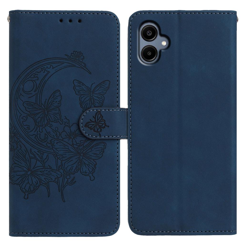 For Samsung Galaxy A06 4G Case Butterfly Flower Imprinted PU Leather Wallet Stand Phone Cover