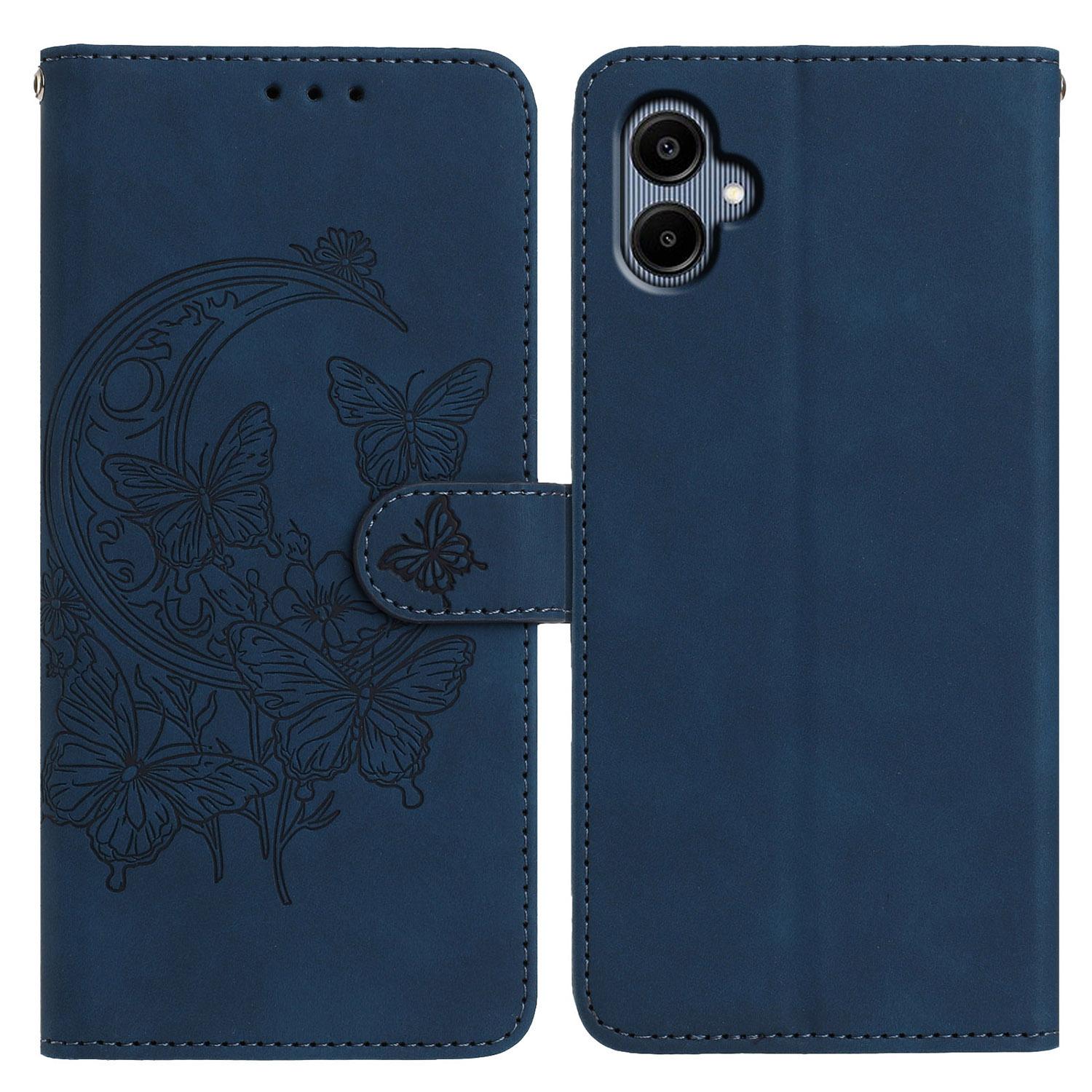 

For Samsung Galaxy A06 4G Case Butterfly Flower Imprinted PU Leather Wallet Stand Phone Cover H