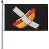 2D Door Banner, 1pc Large Hot Dog-Shaped Outdoor Banner - 2x3 Feet (6x9cm scaled) Thickened Polyester Garden Flag with Fun Hot Dog Bun & Condiment Des