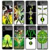 Cartoon Ben 10 Black Phone Case For Samsung ZFlip7 ZFlip6 ZFlip5 ZFlip4 ZFlip3 5G Hard Protective Galaxy Z Flip 3 4 5 6 7 Cover