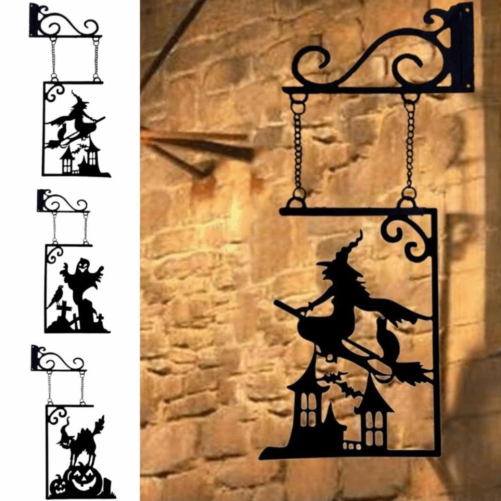 Vintage Ghost Pendant Waterproof Halloween Decoration Halloween Hanging Sign Courtyard