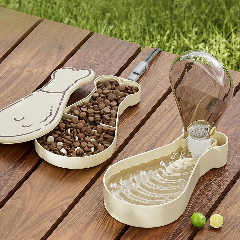 2 In 1 300ml Portable Food Grade Material Dog Cat Travel Pet Water Cup Bottle with Food Dispenser Portable Dog Water Bottle