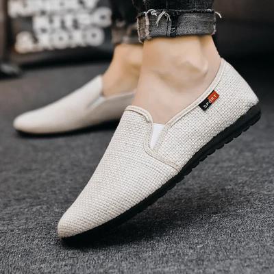 Herren Slipper Schuhe Mode Herren Atmungsaktive Freizeitschuhe Klassische Leinen Slipper Sneakers Herren Sommer Günstige Fahrschuhe für Herren