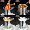 Edelstahl Fritteuse Multifunktionaler Kleiner Topf Küchenspezifisch zum Frittieren von Hähnchen und Andere Kochwerkzeuge