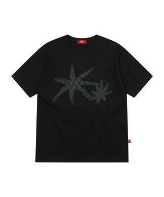 S'EST Star Orbit Applique T-Shirts Black