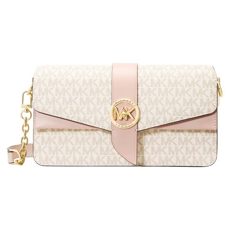 

Новая средняя женская сумка через плечо MICHAEL KORS из искусственной кожи, ванильно-белая и телесно-розовая, 30H1GGRL6B-173 24.9*8.1*14.0CM