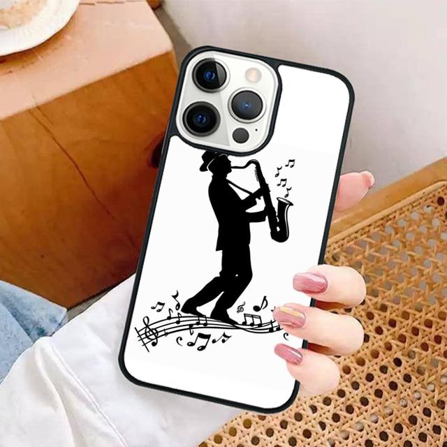 Musical Instruments Saxophone Phone Case for iPhone 17 Air 16 16e 15 Plus for Apple 13 11 12 14 Pro Max Cover coque
