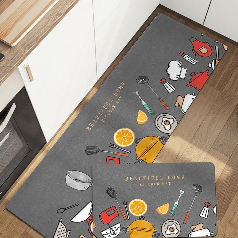 Non-slip Soft Diatom Mud Mat Bathroom Entry Toilet Long Kitchen Door Entry Mat Absorbent Quick Drying
