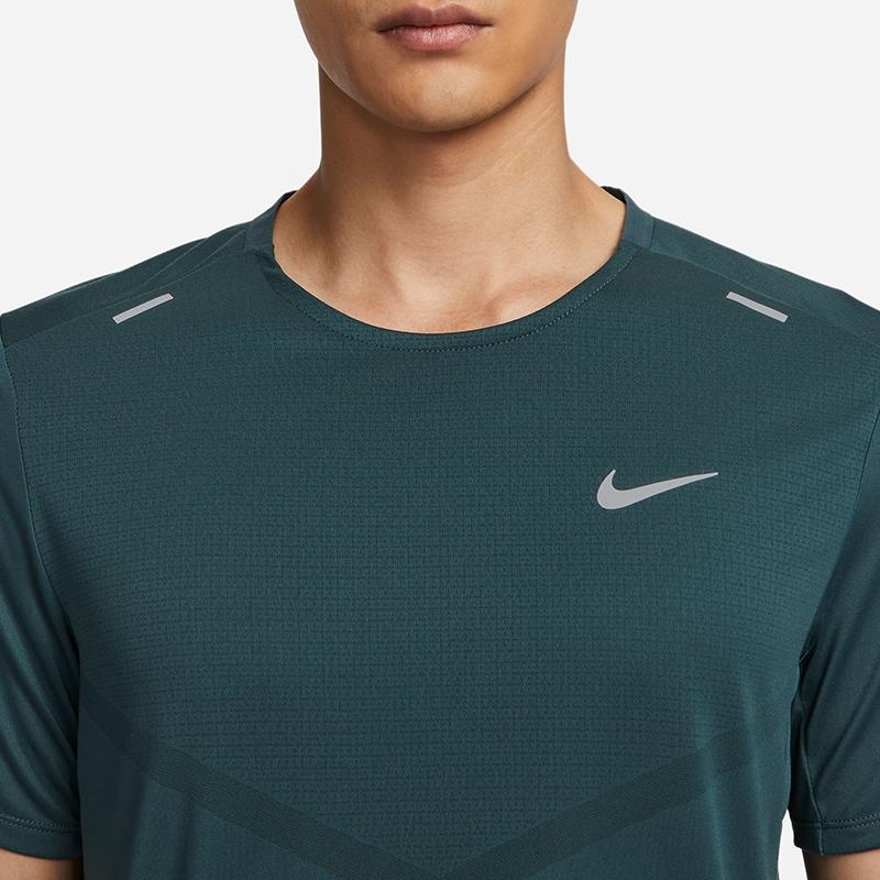 Nike Dri-FIT Rise 365 Solid Color Crew Neck Sports Short Sleeve T-Shirt Men Tops Deep-Jungle-Green CZ9185-328