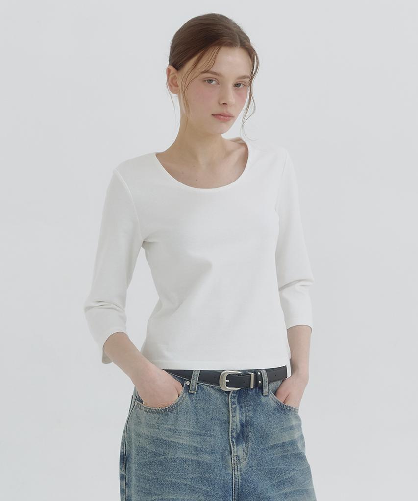 MICANE Miba U-Neck Quarter Sleeve Tee