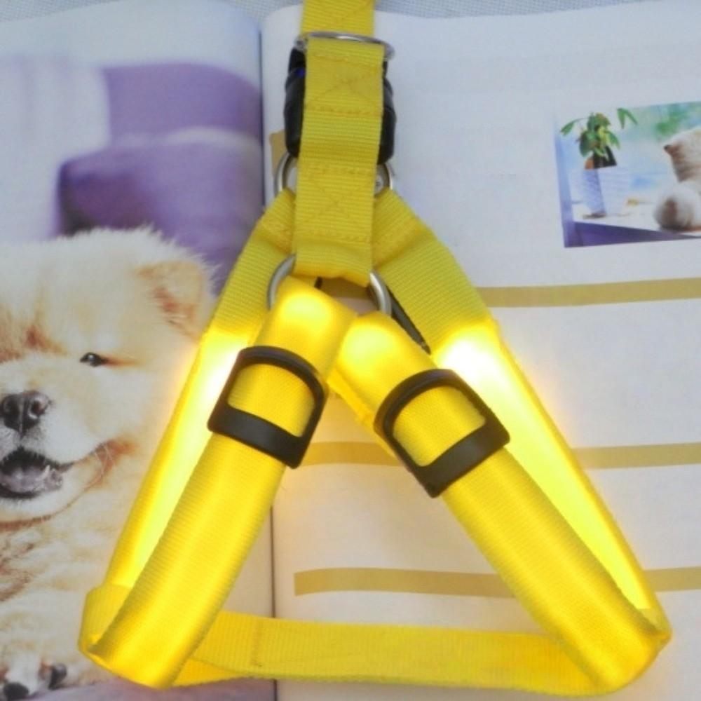 Light Up LED Dog Harness Adjustable Rechargeable Luminous Pet Chest Strap Soft Flashing Dog Glowing Vest Outdoor Activities